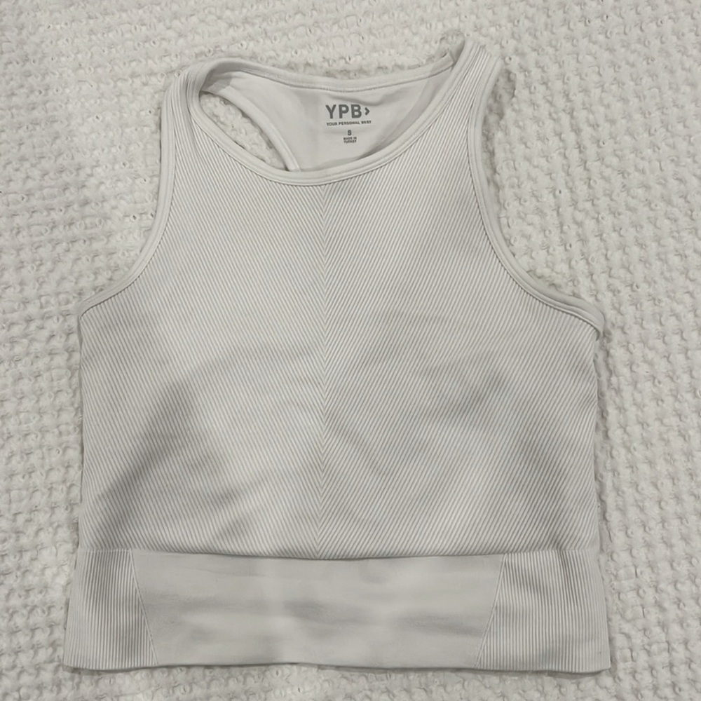 Gorgeous white workout crop top from YPB at Abercrombie